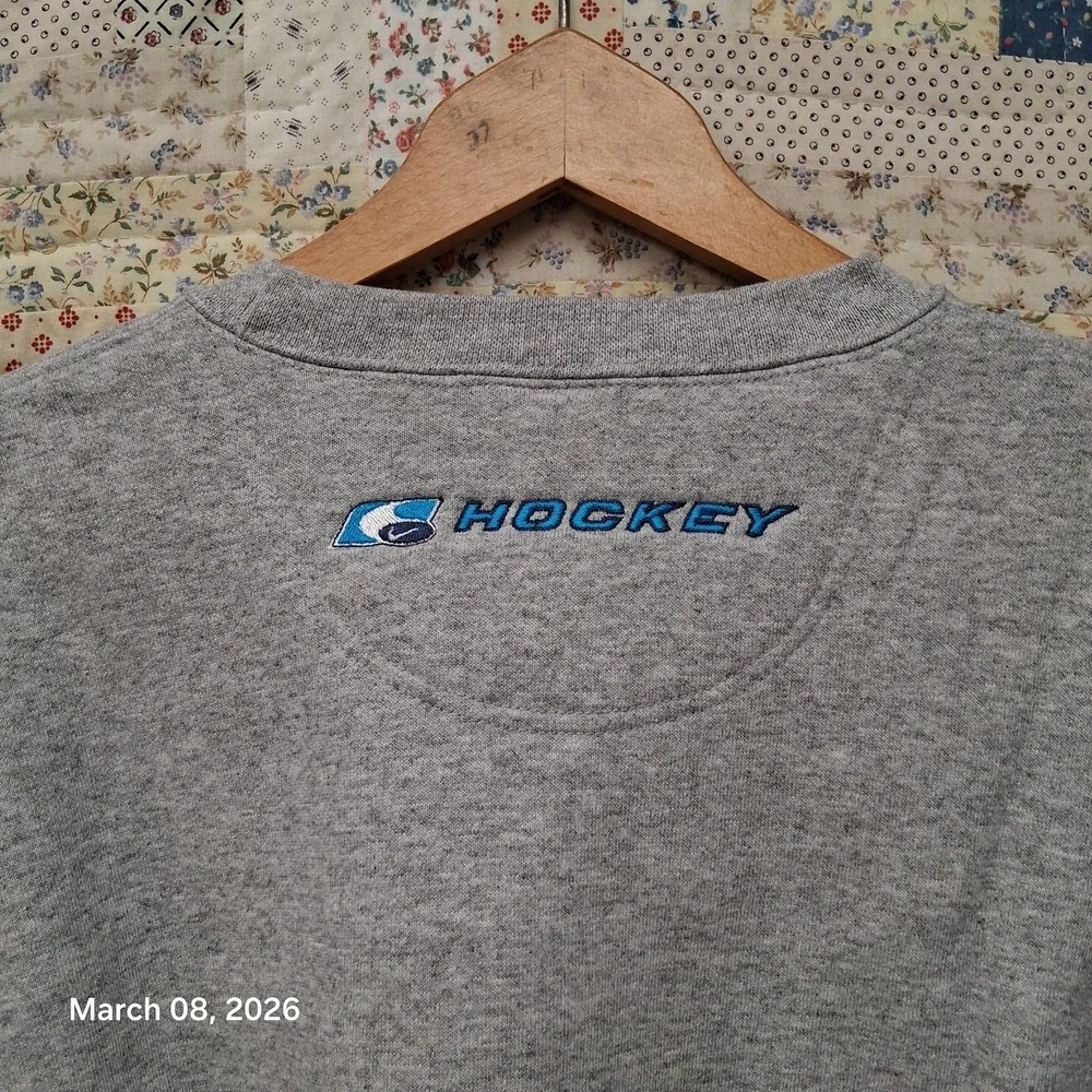 Vintage Deadstock Nike Team Center Swoosh Heather Gray Sweatshirt Size Large Y2K